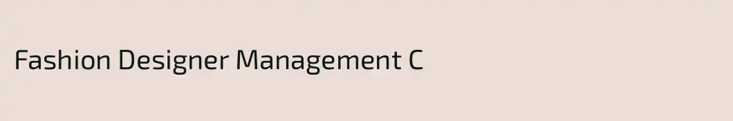 Fashion Designer Management C